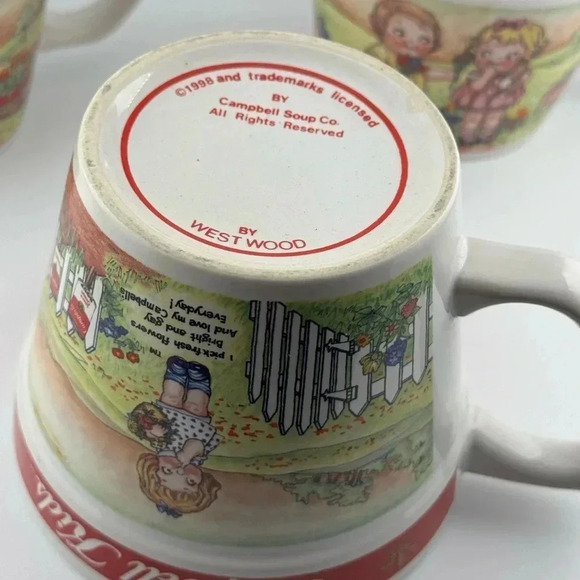 VINTAGE Campbell Soup Campbell Kids By Westwood 1998 Soup Mugs Set of 4 - Picture 8 of 11